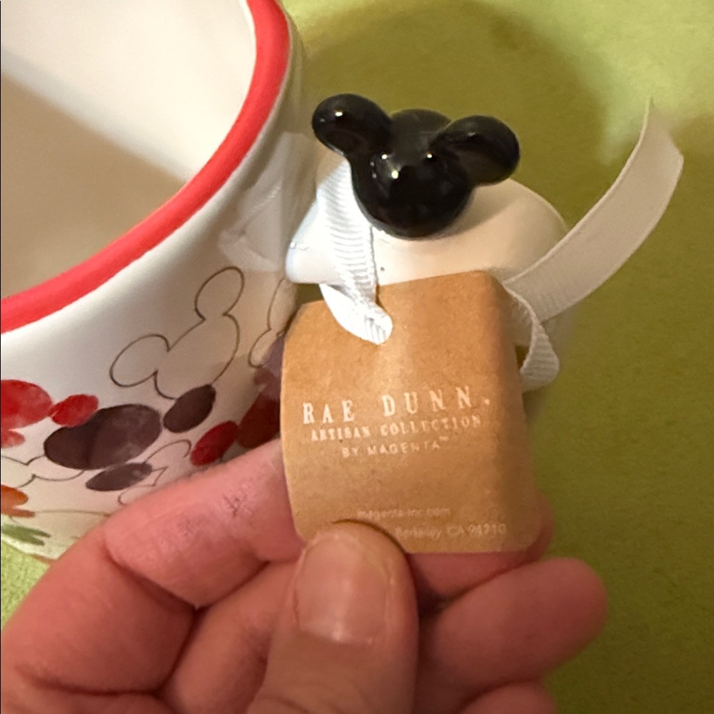 Rae Dunn Disney Mickey Print Double Sided Mug With A Mickey Head On The Handle - Picture 7 of 7